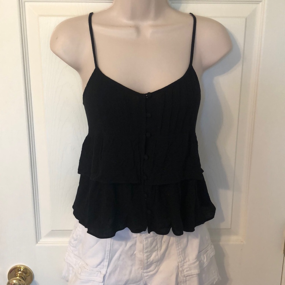 NWT! Women’s Express Black Flowing Crop Top, Size Small